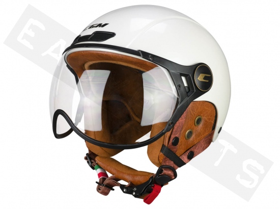 Helm E-Bike CGM 801V EBI VINTAGE wit parelmoer (gevormd vizier)